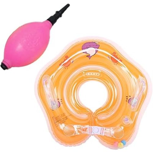 Baby Swimming Ring with Inflatable Tube-Inflating Swimming Float for Swimming Ring,0-18 Months Self-Inflating Pool Float with Inflatable Tool#0710