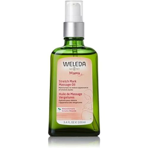 Weleda Stretch Mark Pregnancy Massage Oil, 3.4 Fluid Ounce, Plant Rich Oil with Vitamin E, Sweet Almond, Jojoba and Arnica Oils