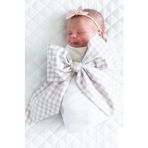 Swaddle Bow- Neutral Gingham – Nashville Bow Co.