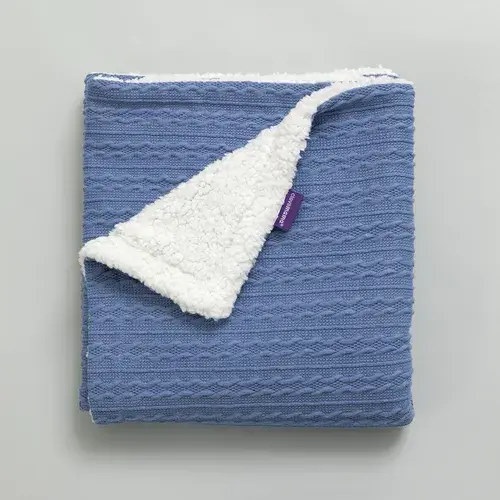 Clevamama Luxe Sherpa Baby Blanket - Blue | Baby Bunting AU
