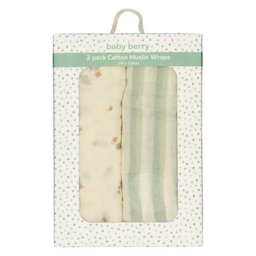 Cream Baby 2Pk 100 Cotton Muslin Wraps | Best&Less™ Online