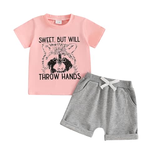 Sejardin Baby Girl Summer Outfit Infant Letter Print Short Sleeve T Shirt Tops and Stretch Shorts 6 12 18 24M 2T Girl Clothes