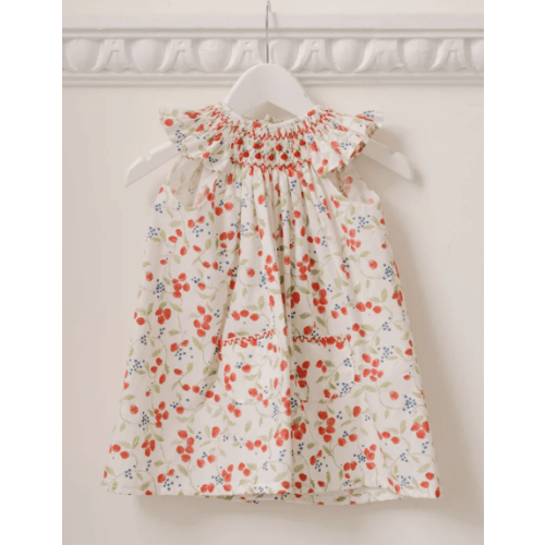Strawberry Floral Renata Baby Girl Hand-Smocked Set | La Coqueta UK – La Coqueta Kids
