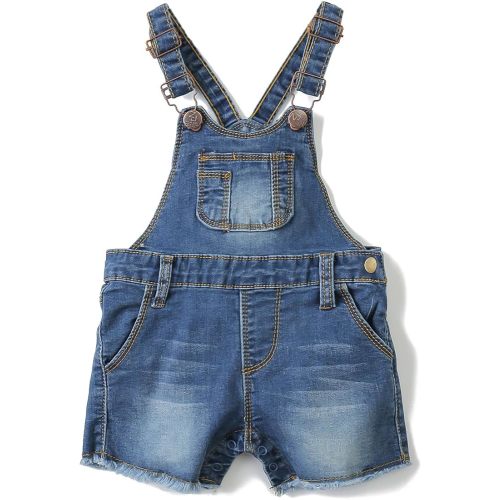 KIDSCOOL SPACE Baby Boy Girl Jean Shorts,Toddler Denim Cute Summer Shortalls