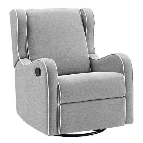 Angel Line Rebecca Upholstered Swivel Gliding Recliner, Gray Fabric