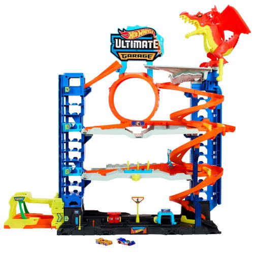 Hot Wheels City Ultimate Garage Playset, 4 Levels, 2 Cars, Storage for 50+ Cars, Ages 4-8