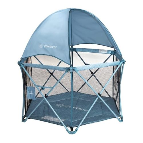 Baby Delight Go with Me Eclipse Deluxe Portable Playard, Canyon Rose | Indoor & Outdoor Playpen, Ultra Padded Nylon Floor, Removable Sun Canopy, Mesh Walls for Air Flow & Visibility, Travel Bag