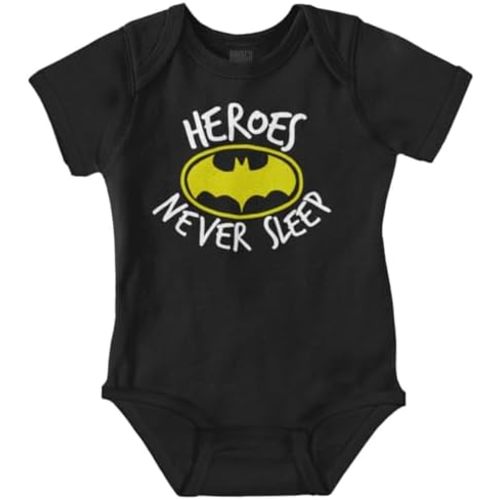 Brisco Brands Heroes Never Sleep Bat Scribble Hero Baby Romper Boys or Girls