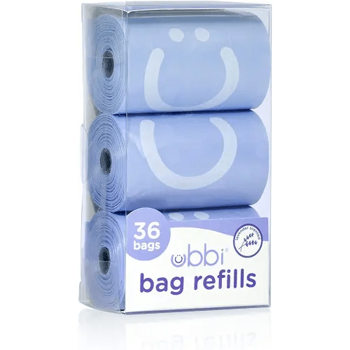 Ubbi On-the-Go Refill Bags, Lavender Scented, Value Pack of 36, Baby On The Go Diapering Essentials