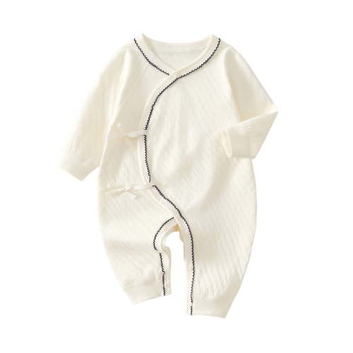 Bovxnpu Baby Girl Bodysuit, Infant Baby Cotton Bodysuits, Male And Female Babies Bodysuit Solid Color Button Long Sleeved Round Neck Jumpsuit 6 Months