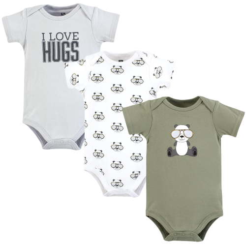 Hudson Baby Infant Boy Cotton Bodysuits, Cool Panda, Newborn