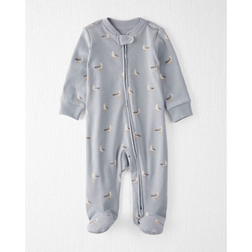 Baby Organic Cotton Sleep & Play Pajamas (Seagull Print | NB)
