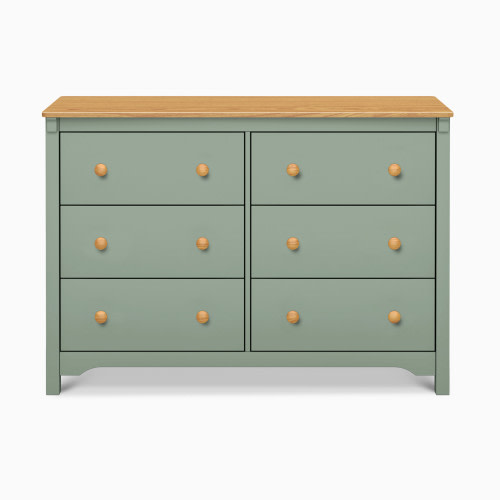daVinci Shea 6-Drawer Dresser - Light Sage/Honey