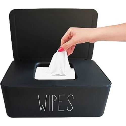 Moorfowl Baby Wipes Dispenser Bathroom Decor,7.28" L * 4.80" W * 2.75" H, Refillable Flushable Wipes Container Holder Baby Registry Essential