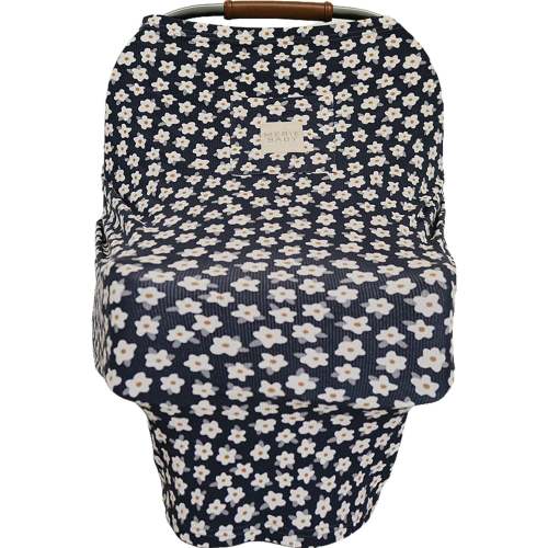 Navy Daisy Ribbed Bamboo Multi-Use Cover