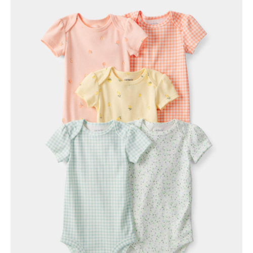 Baby Girl 5-Pack Fruit Multipack Bodysuits - Orange/Green/Yellow | Carter's