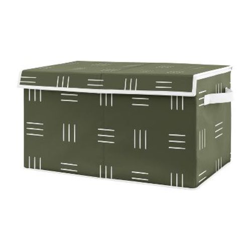Sweet Jojo Designs Boy or Girl Gender Neutral Unisex Fabric Storage Toy Bin Jungle Animals Green and White