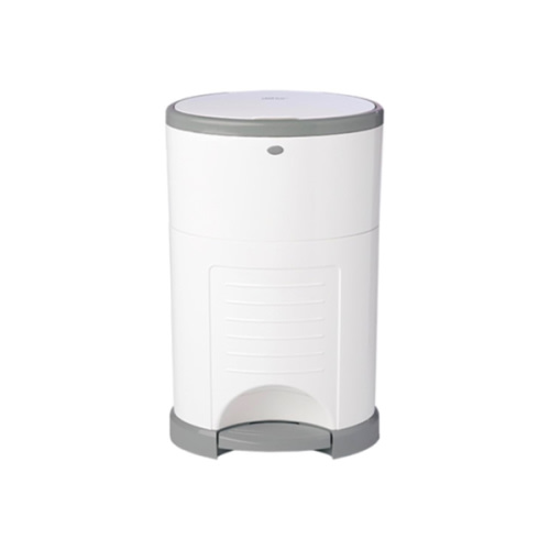 Diaper Dekor EKO Classic Diaper Pail, White | ONLY Eco-Friendly Diaper Pail Made with 70% Recycled Materials | Hands-Free: Step–Drop–Done | Cost-Effective Refill System
