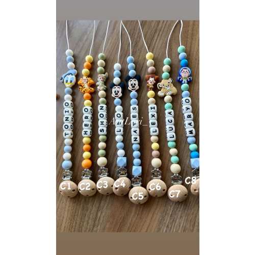 Personalised Dummy Clip, baby dummy clips, baby gift, baby shower, portaciuccio personalizzato, catenellapersonalizzata, silicon beads