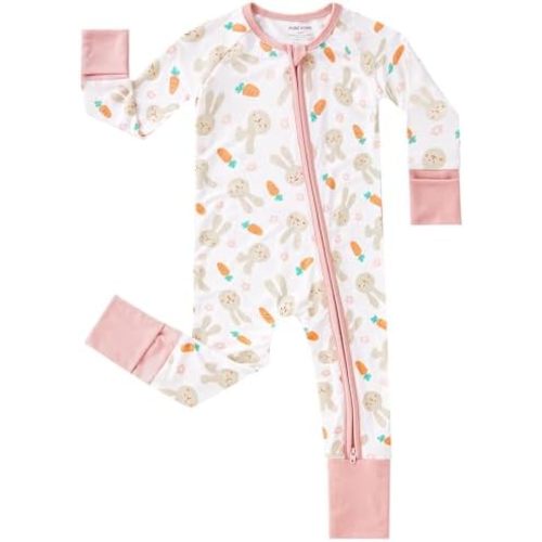 pureborn Baby Infant Boys Girls Sleeper Snug Fit Viscose from Bamboo Pajamas 0-24 Months