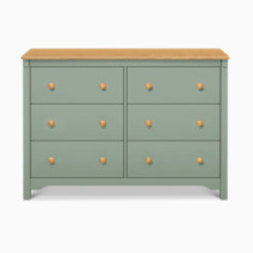 daVinci Shea 6-Drawer Dresser - Light Sage/Honey