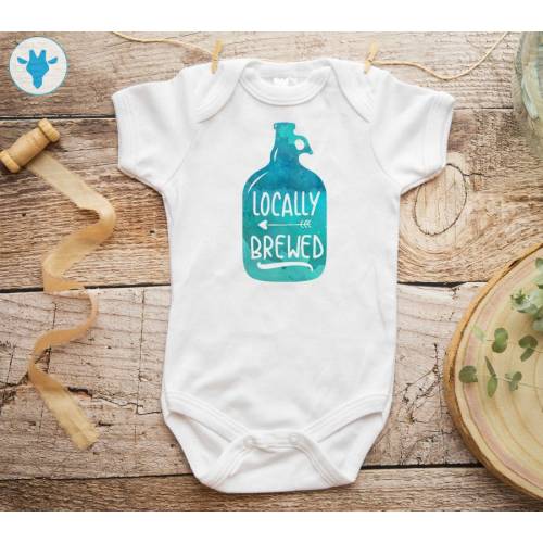 Watercolor Locally Brewed Onesie® - Funny Beer Onesie®s - Unique Baby Gift - Unisex Baby Gift - Funny Baby Clothes