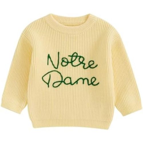 KMBANGI Toddler Baby Boy Girl Football Outfit Notre Dame Pullover Sweater Long Sleeve Warm Sweatshirt Fall Winter Clothes