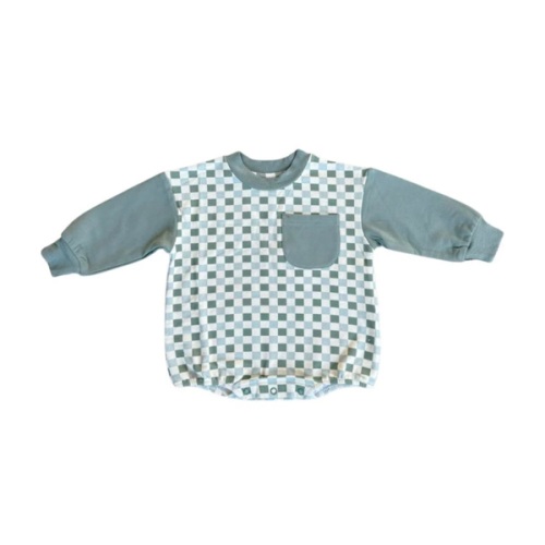 Colorblock Romper Fern Checkered - Babysprouts | Maisonette