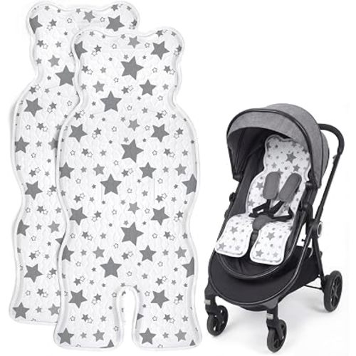 Orzbow 2-Pack Stroller Cooling Pad, Universal Carseat Cooling Pad, Air Cool Mesh Seat Cushion for Stroller, Car Seat, High Chair, Bassinet, Swing, Crib, Keep Baby Cool in Summer Travel Essentials