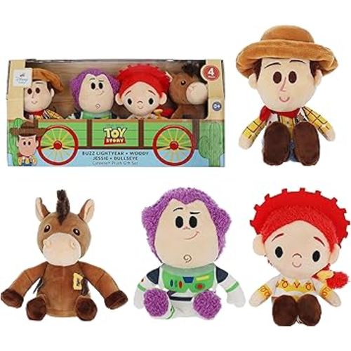 Kids Preferred Disney Baby Toy Story 4 Pc Set - Woody, Buzz Lightyear, Jessie, and Bullseye Plush - Stuffed Animals for Baby and Toddler Boys & Girls