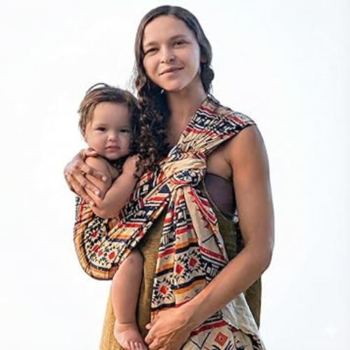Organic Baby Ring Sling Carrier – Boho Hemp & Eucalyptus Wrap for Newborn to Toddler – Non-Toxic, ASTM-Certified, Ergonomic, Gift Box Included – Sedona Mesa