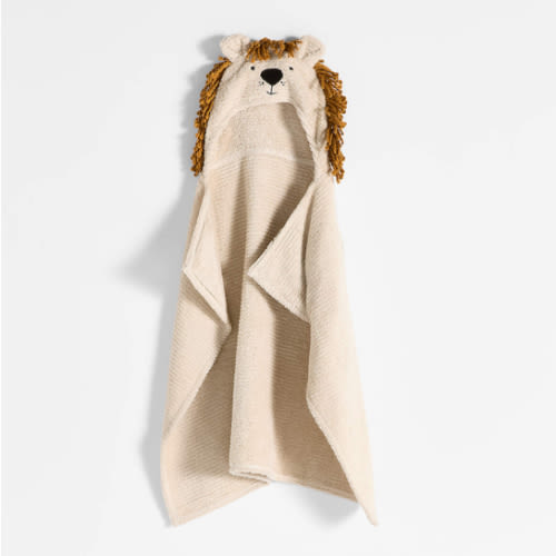 Personalized Lion Organic Cotton Hooded Baby Towel