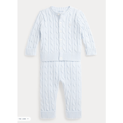 Cable-Knit Cotton Cardigan & Pant