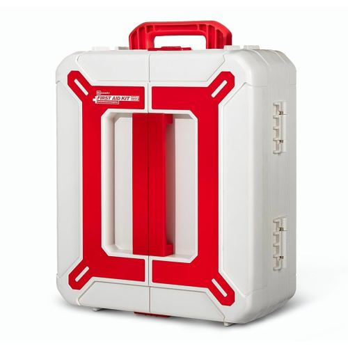 Large First Aid Kit for Business- Plastic Wall Mounted First Aid Box,Hard Case First Aid Kit, Emergency Kit for Car,Home,Offices - 408 Piece