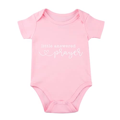 Little Answered Prayer Bodysuit Infant Reveal Ideas Bodysuit Girl And Boy Bodysuit Pregnancy Baby Announcement 0-12M