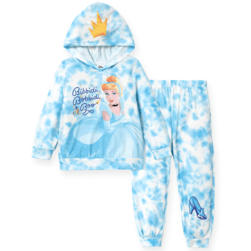 Disney Princess Belle Elsa Hoddie and Jogger 2Pcs Outfits Set Toddler to Big Girl Size 3-10