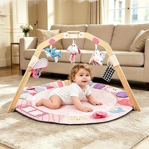 Baby Play Gym&Activity Mat,5 Development Zones Tummy Time Mat