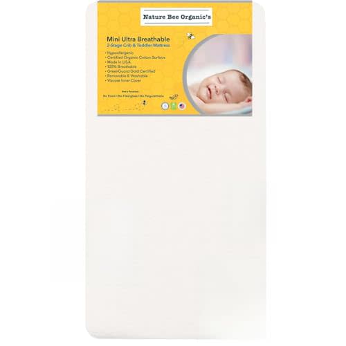 Breathable 2-Stage Mini Crib & Toddler Mattress I 100% Breathable I GreenGuard Gold Certified I 100% Hypoallergenic