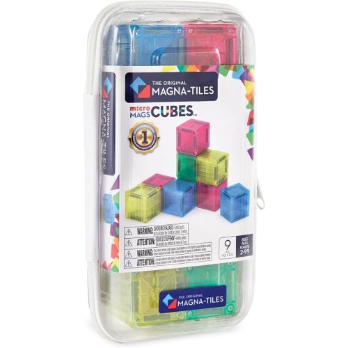 MAGNA-TILES microMAGS Cubes 9-Piece Magnetic Construction Set, The Original Magnetic Building Brand