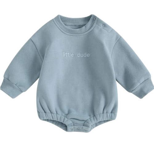 VISGOGO Newborn Infant Baby Boy Girls Oversized Romper Little Dude Sweater Onesie Coming Home Outfit Neutral Clothes