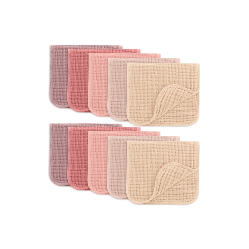 Muslin Burp Cloths - Pack of 10