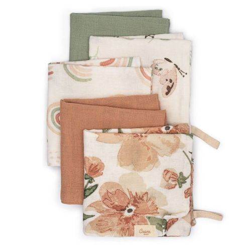 Parker 5-pc. Cotton Baby Washcloth Set (Pink Floral)
