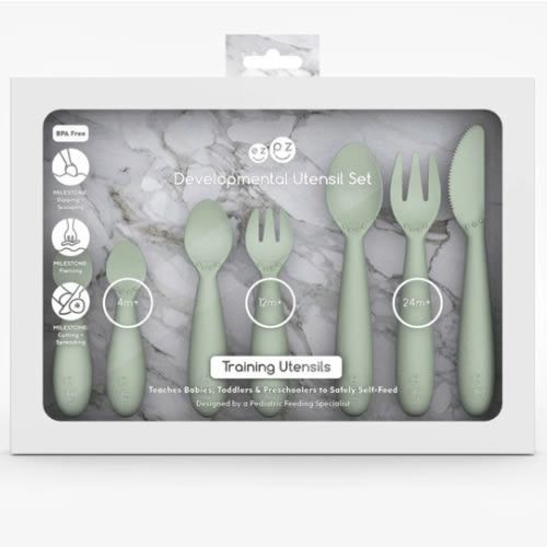 Developmental Utensil Set by ezpz / Spoon, Fork & Knife for Toddlers