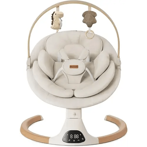 Monamii Baby Swings for Infants, Bluetooth Infant Swing with Music Speaker | Baby Swing with 5 Speeds, Remote Control, IMD Touch Panel, 3 Timer Settings, for Indoor & Outdoor Use