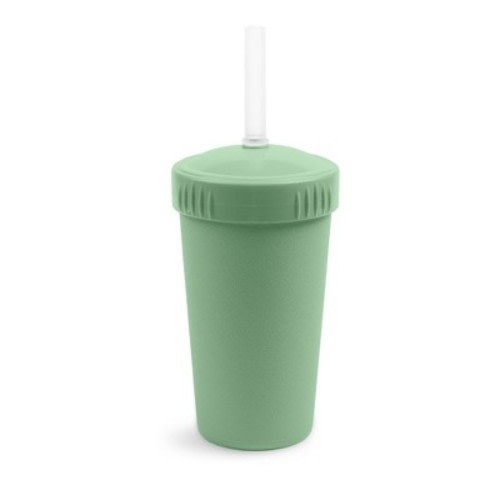Re-Play 10oz Straw Cup with Silicone No-Pull-Out Straw - Sage: BPA-Free, Spillproof, Portable Drinkware