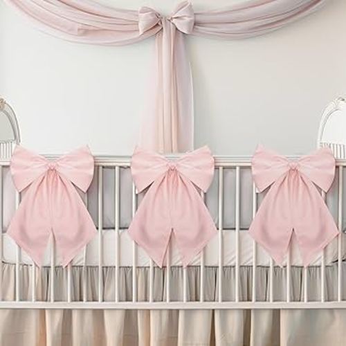 3 Pack Large Pink Bows for Decoration 11 x 23 Inches Big Pink Bow Decor Coquette Party Background for Bachelorette Baby Shower Bridal Shower Wedding