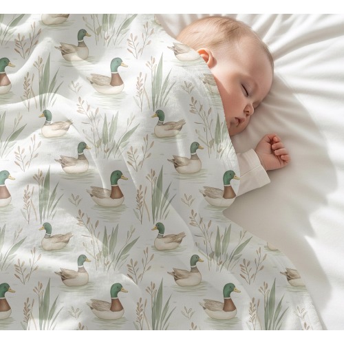Duck Blanket Baby Shower Gift Newborn Mallard Duck Theme Nursery Decor Newborn Swaddle Blanket Toddler Throw Birthday Gift for Kid Bedding
