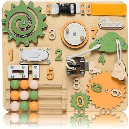 Amazon.com: Busy Board for Toddlers, Sensory Game, Montessori Board for Kids, Activity Toy for Toddlers, Develop Fine Motor Skills, Educational Learning Toy, Learning Wooden Travel Toy, Doors and Locks