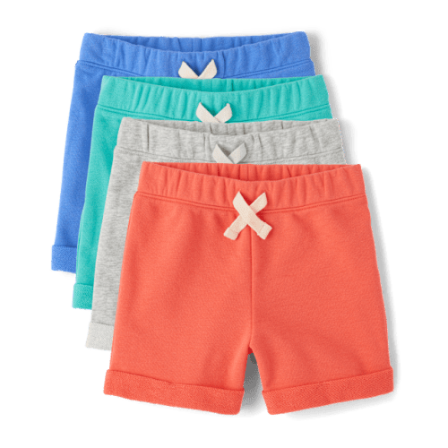 Baby And Toddler Boys Roll Cuff French Terry Shorts - Orange