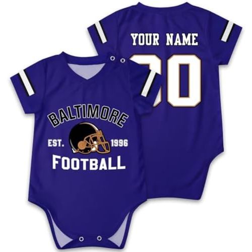 OAOANS Baby Clothes Custom Name Number Personalized Sports Baby Jersey Clothing Newborn Toddler Apparel 0-24 Months Gifts